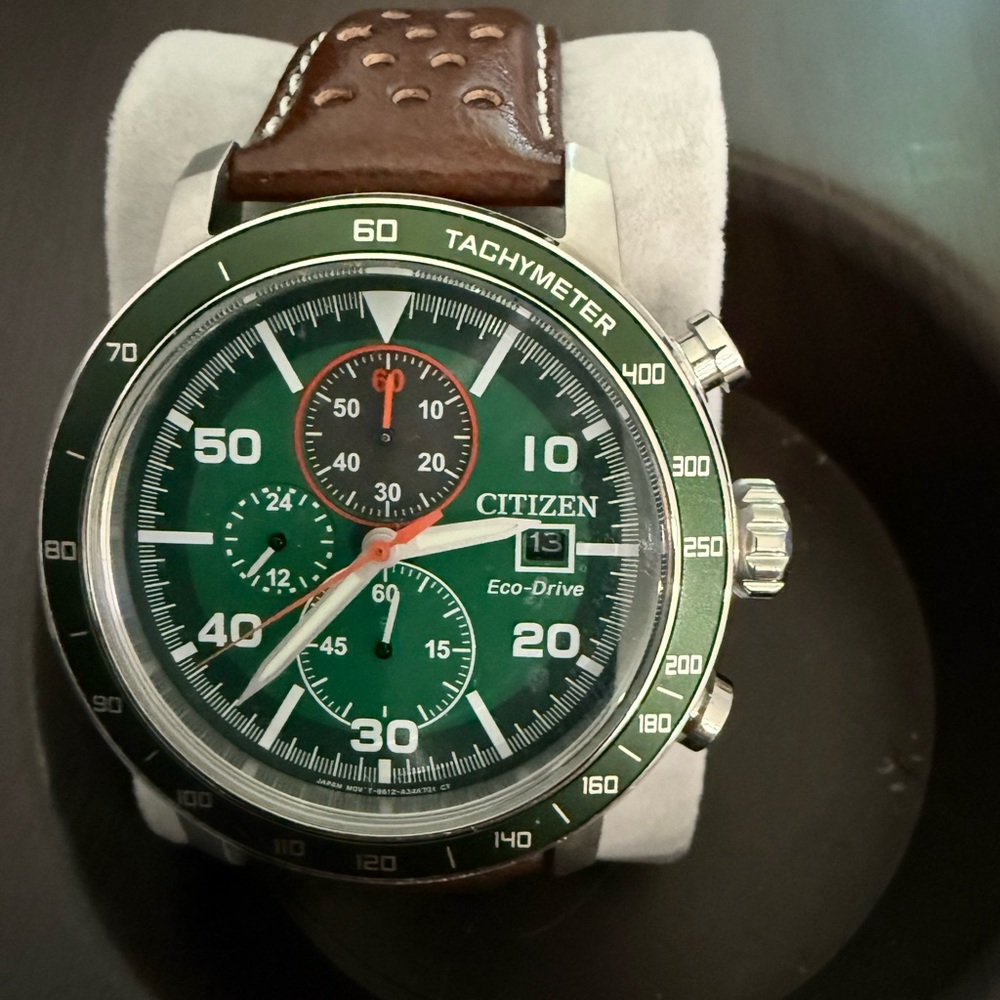 Citizen Dark Brown Leather Strap with Silver Buckle - Picture 3 of 4